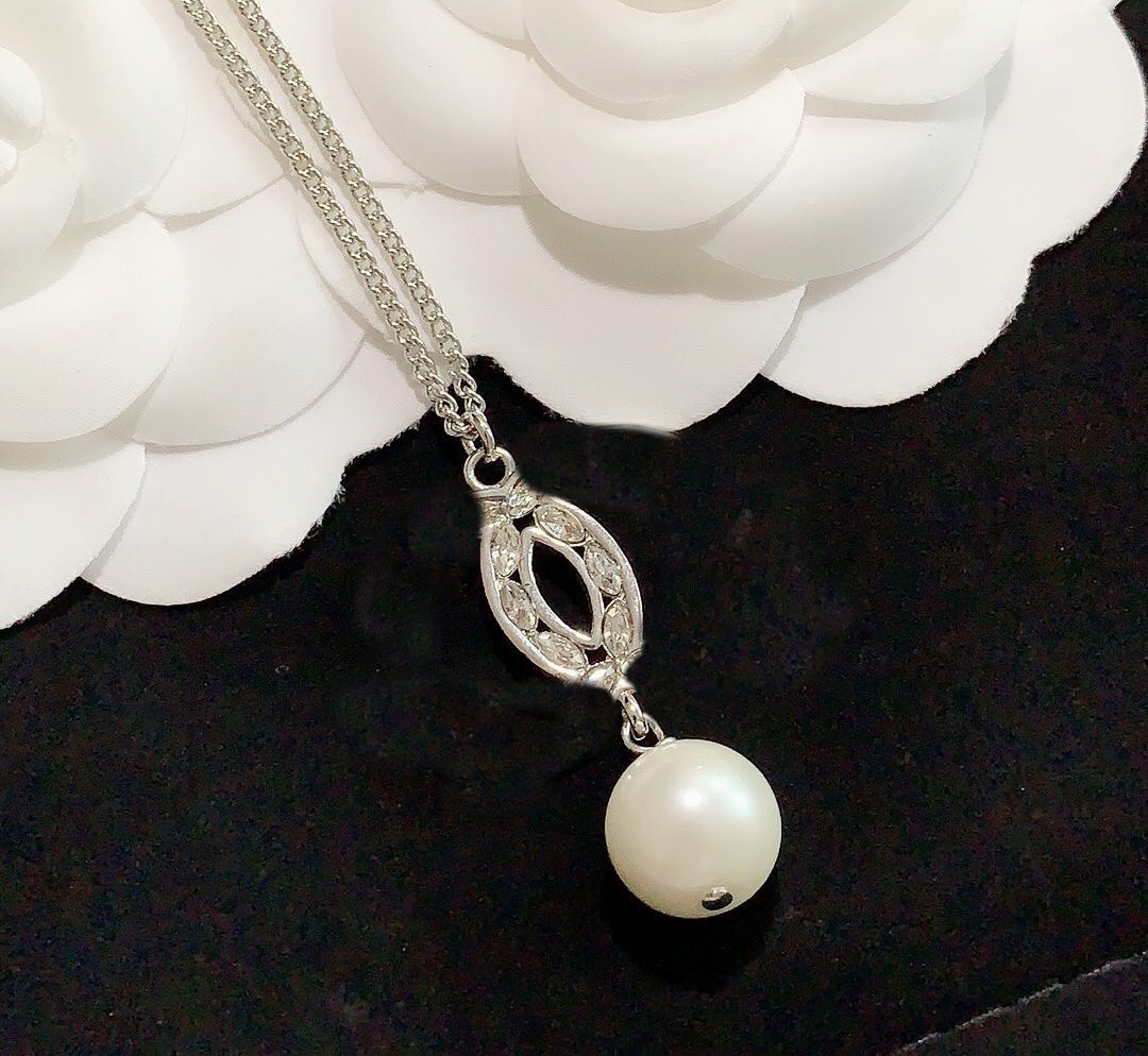 

Woman Chain Necklaces Trend Necklace Rhinestone Necklace Long Necklace Charm Fashion Jewelry for Gift Supply, Silver