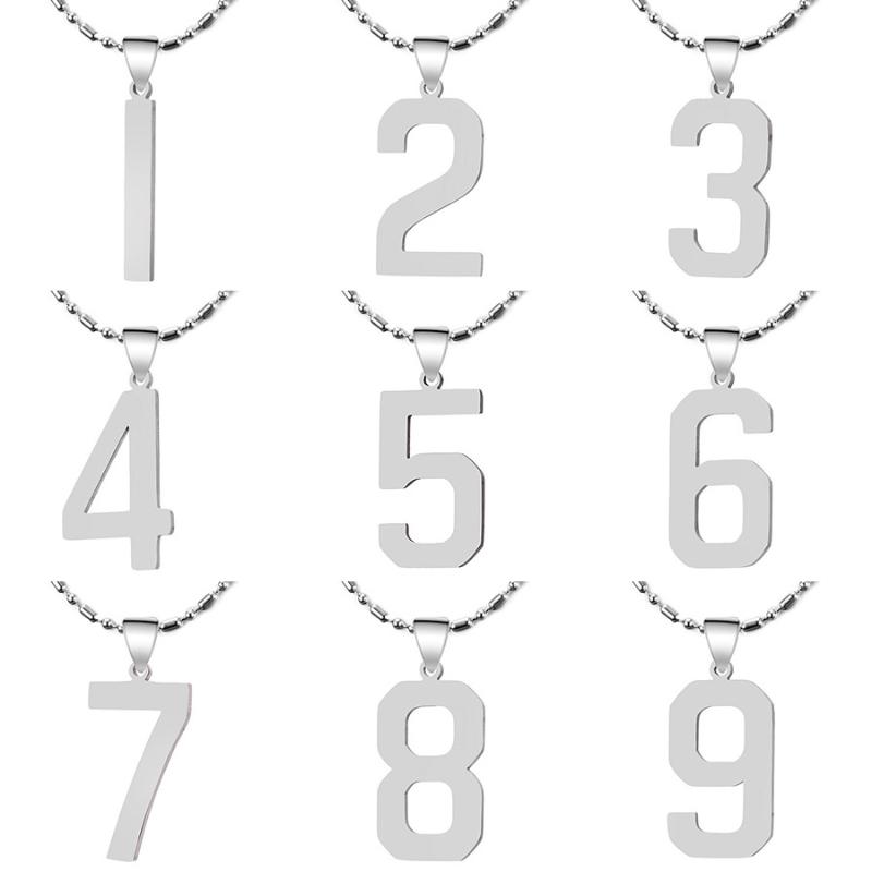 

Hapiship Women/Men's Jewelry Stainless Steel Arabic Numerals Number 0 1 2 3 4 5 6 7 8 9 Pendant Short Necklace SSSZ0 Xmas Gift