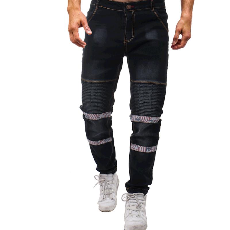 

New Fashion Mens Jeans Men Joining together Jeans For Men Slim Wash White Jean Pants Trousers Man Plus Size -36, Black