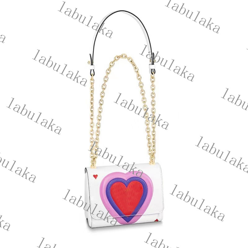 

2020 New TWIST crossbody bag Heart-shaped playing cards Handbags high quality Handbag Leather women Shoulder Bags Come with BOX, No sell separate gift