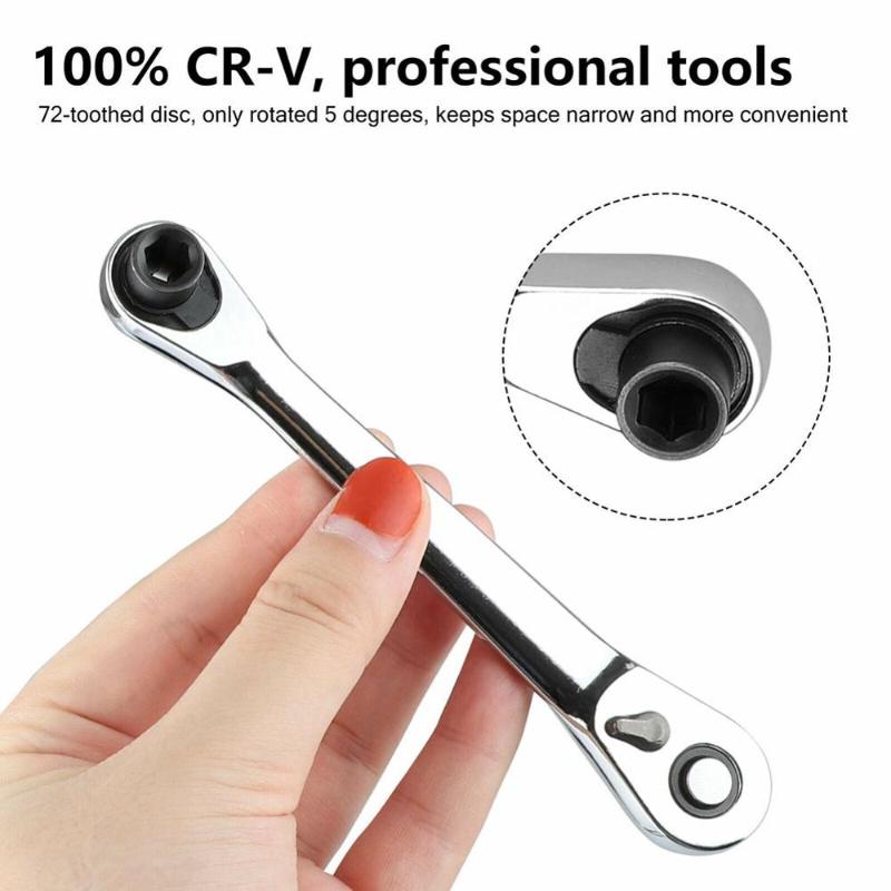 

Mini 1/4 inch Double Ended Quick Socket Ratchet Wrench Rod Screwdriver Bit Tool Contain 1 x Ratchet Handle Wrench