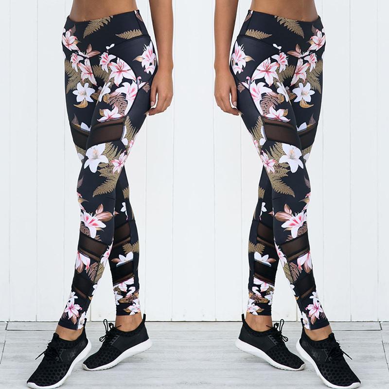 

Women' Floral Printed Trousers Fashion Fitness Tight Workout Sports Running Leggings Sexy Push Ups Gym Wear Elastic Slim Pants1, As picture