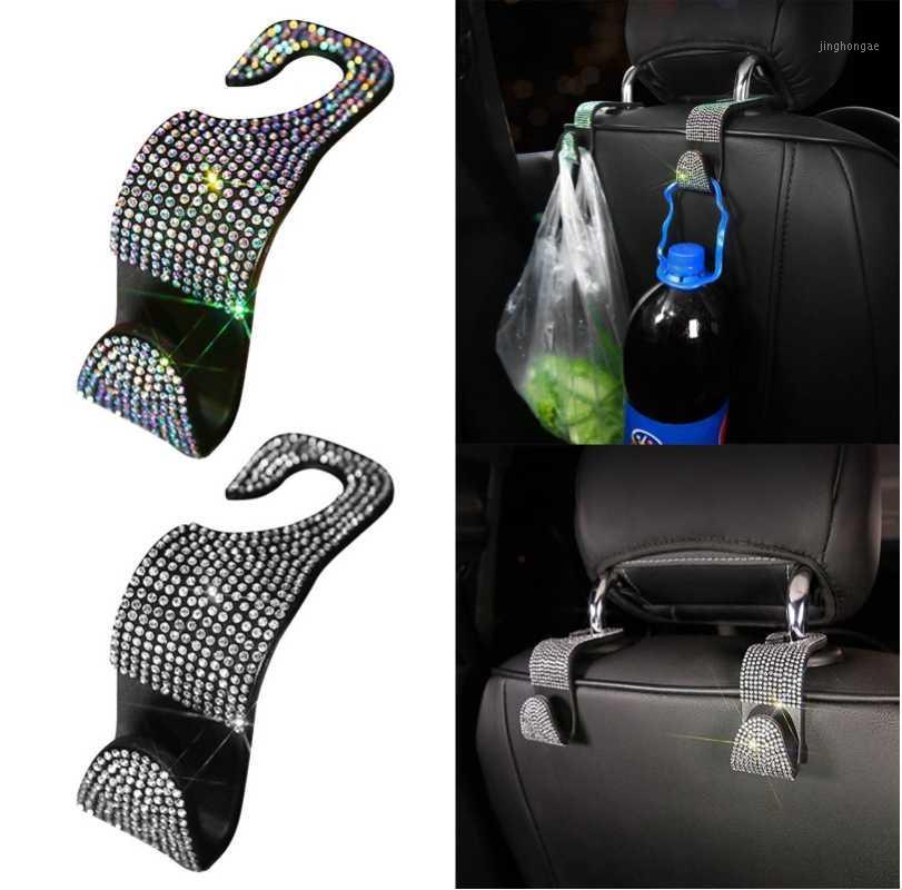 

Shiny Crystal Rhinestone Car Backseat Hooks Auto Seat Hanger Purse Handbag Organizer Holder Accessories1
