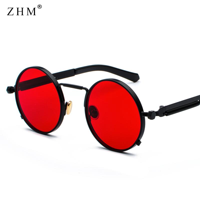 

Clear Red Sunglasses Men Steampunk 2020 Metal Frame Retro Vintage Round Sun Glasses for Women Black Woman Vintage Glasses Uv400