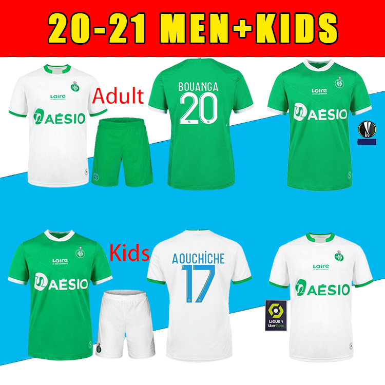 

2021 AS Saints-Etienne soccer Jerseys KHAZRI BOUANGA mens Maillot home away 20 21 ASSE ST Etienne AHOLOU Football Shirts, Away patch 2
