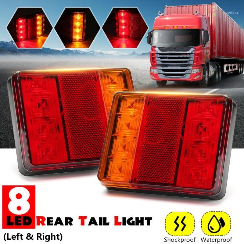 

1 Pair 12V 8 LEDS Car Truck Rear Tail Light Warning Lights Rear Lamps Waterproof Tailights Parts for Trailer Truck Boat1, As pic