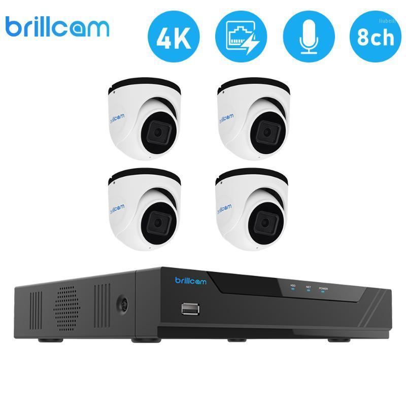

Brillcam 8CH 8MP HD POE NVR Kit Security System Audio AI IP Camera Outdoor Video Surveillance Camera Set1