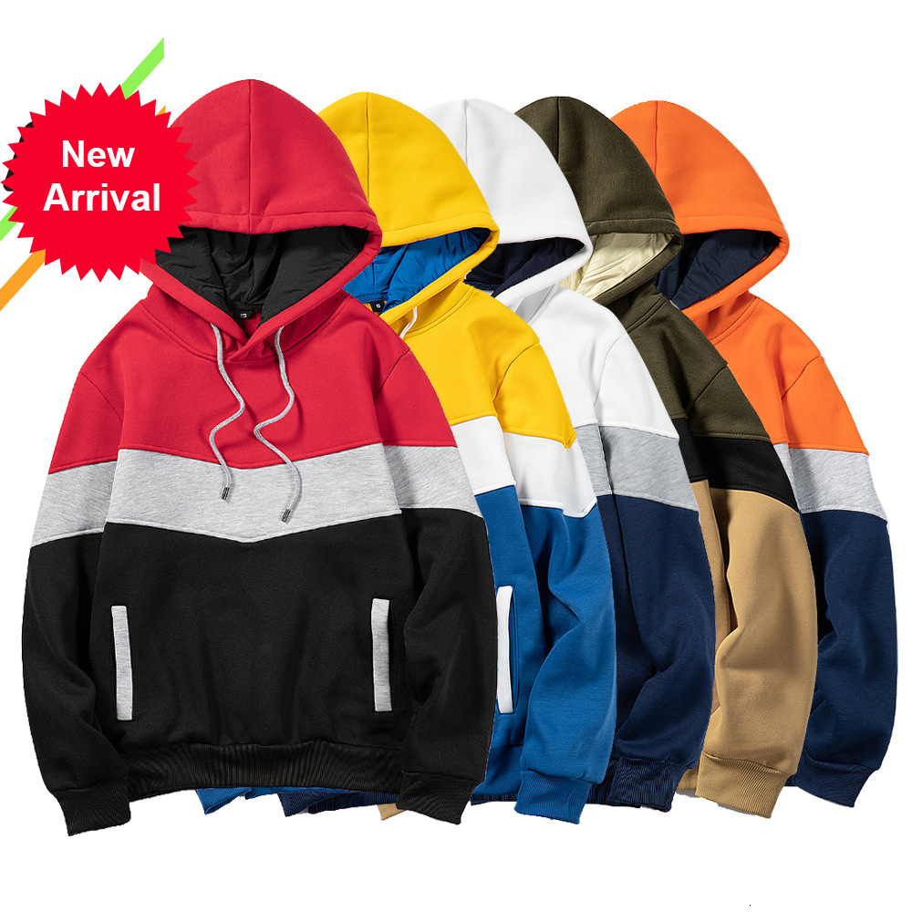 

2021 Autumn New Hoodies Sweatshirts Casual Solid Long Sleeve Hoodie Men Slim Fit Pullovers Sweatshirt Plus Size Hoody Streetwear 365a, White