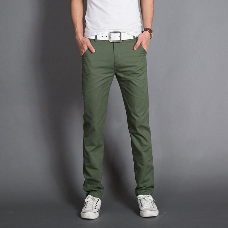 

Summer Men's Casual Pants Straight Leg Pants Slim Solid Color 5 Colors, Color b