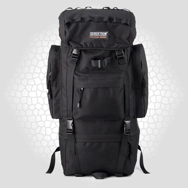 

Seibertron Hiking Packs Outdoor Backpack 65L Waterproof Backpacks Includes rain cover Adjustable Shoulder Straps, Black