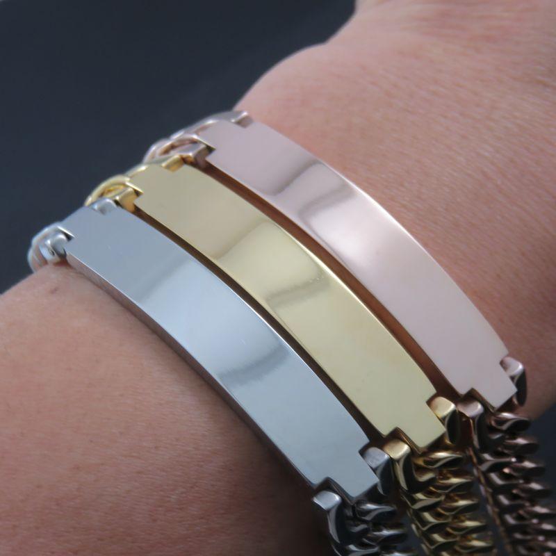 

High Polished 316L Stainless Steel ID Chain Bracelet For Man Fashion Men's Bracelet