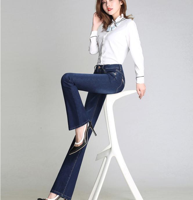 

Women New Jean Flare s Stretch It Was Small Thin Q83l, Navy blue.