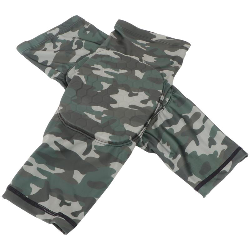 

2pcs Breathable Football Basketball Knee Pads Elastic Honeycomb Knee Brace Leg Sleeve Calf Compression Support Protection, Camouflage