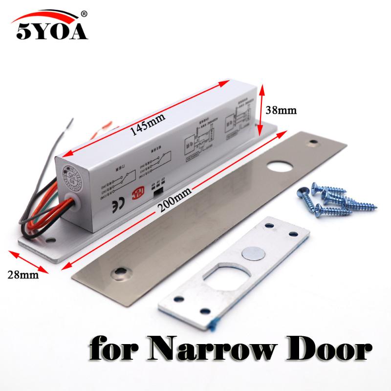 

Narrow Door Electric Bolt Mortise Lock for Door Lock Access Control DC 12V Stainless Steel Fail Safe Secure NC NO Electronic