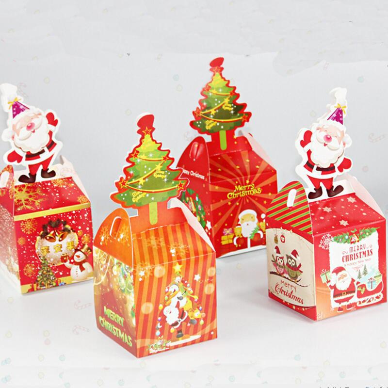 

20pcs/lot Christmas Cartoon Candy Boxes Gift Bags Merry Christmas Decoration Xmas Party Favor Gift Box Bag for Children