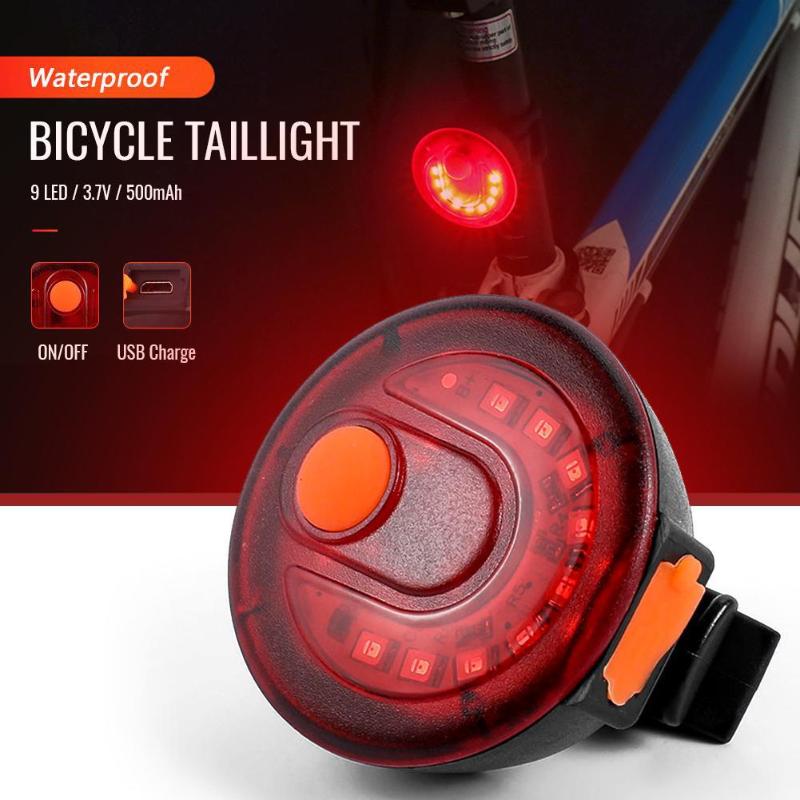 

Bicycle Taillights USB Rechargeable 9 LED Safety Warning Lights Bike Lights High Quality Bicycle Accessories