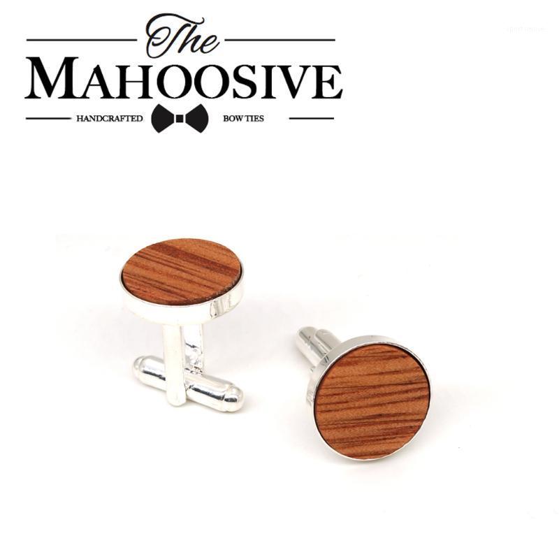 

MAHOOSIVE Wood Men Cuff Links Cufflinks High Quality Wedding Cufflinks For Mens French Cuff Buttons Fathers Day1