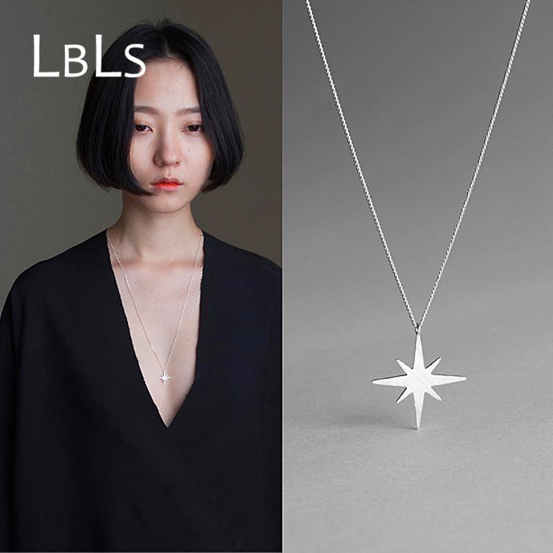 

LBLS 925 Sterling Silver Long Necklace Star Long Necklace Chain sterling-silver-jewelry necklaces & pendants for Women Bijoux