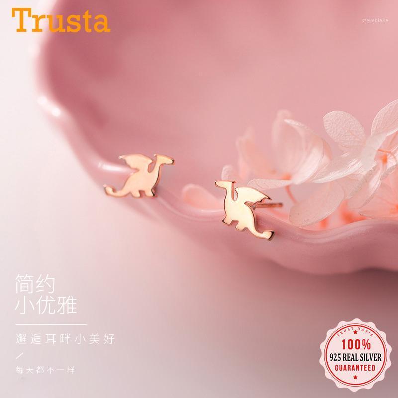 

Stud Trusta 100% 925 Sterling Silver Earring Jewelry Women Fashion Small Dragon Earrings For Girls Kids Lady DA2851
