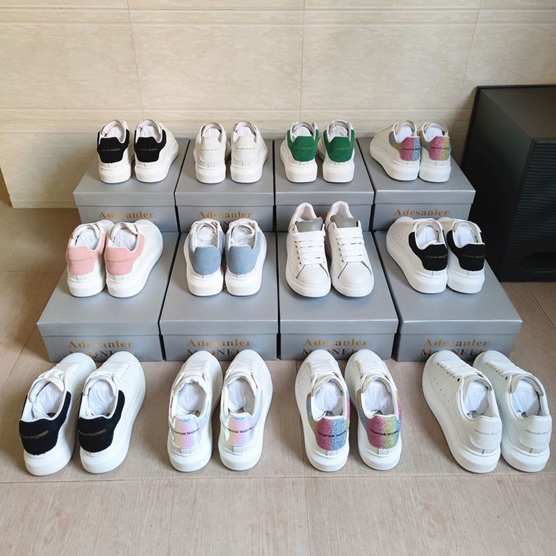

2022 Top Quality Mens Womens mqueen Casual Shoes 3M Reflective espadrilles flats platform oversized luxury sneakers alexander mc queen mcque, Black