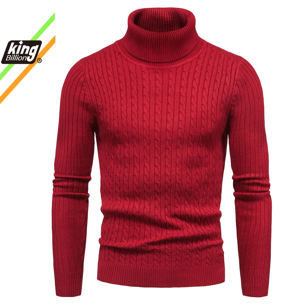 

2021 New Sweater Men Casual High Collar Shirt Autumn Winter Slim Fit Long Sleeve Mens Sweaters Knitted Cotton Pull Homme Top Hu8q
