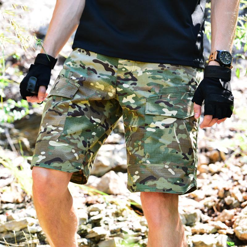 

Outdoor Tactical Camouflage Shorts Man Summer Outdoor Sports Climbing Hiking Shorts Woman Multi-Pocket Breathable Overalls Short1, Black