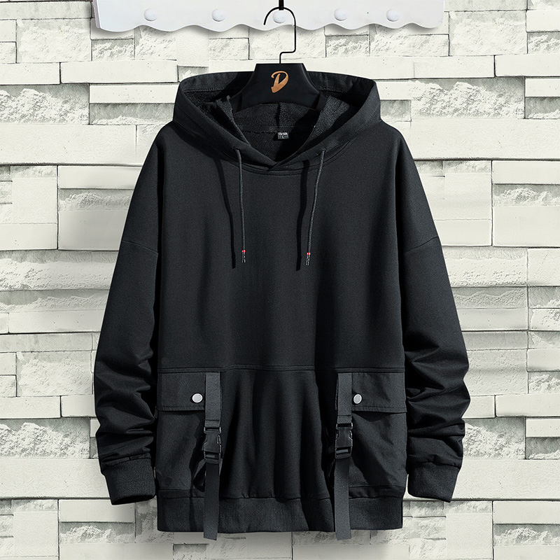 

2021 New Japan Style Casual O-neck Spring Autumn Black Hoodie Sweatshirt Men's Hip Hop High Pocket Streetwear Clothes 27mz, Wy132 1