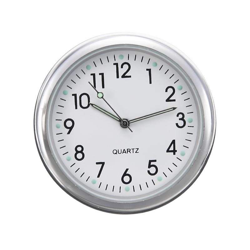 

Mini Quartz Small Clock Luminous Analog Watch Car Stick On Clock 4*4cm with Double-Sided Adhesive Car Decorative Ornament