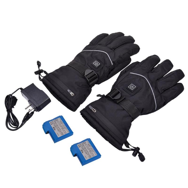 

Winter Electric Rechargeable 7.4V Lithium Battery Heated Gloves Warm Longer Gloves Outdoor Waterproof Sports Bicycle Ski, Red 2600 mah