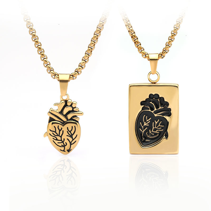 

Puzzle Jewelry Couple Maxi Collares Anatomical Heart Pendant Necklace Women Valentine Day Gift Stainless Steel Bijoux Femme Lovers Collares