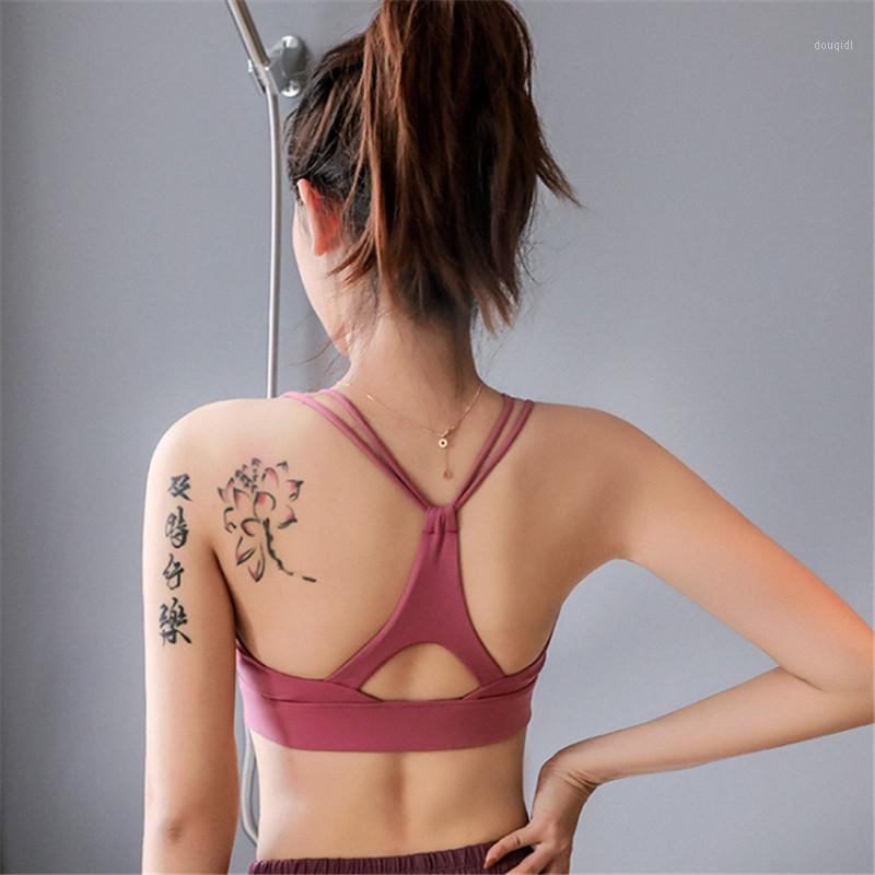 

Sexy Thin Shoulder Strap Seamless Sports Bra Women Gym Yoga Bras Breathable Fitness Sport Bra Top Sujetador Deportivo Mujer1, Yellow