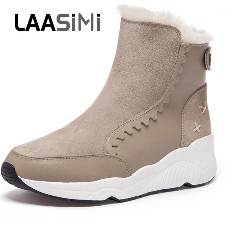 

LAASIMI Women Winter Boots Comfortable Casual Ankle Booties Women Snow Boots Shoes Fashion Warm Walking Shoes Female Flats1, Black