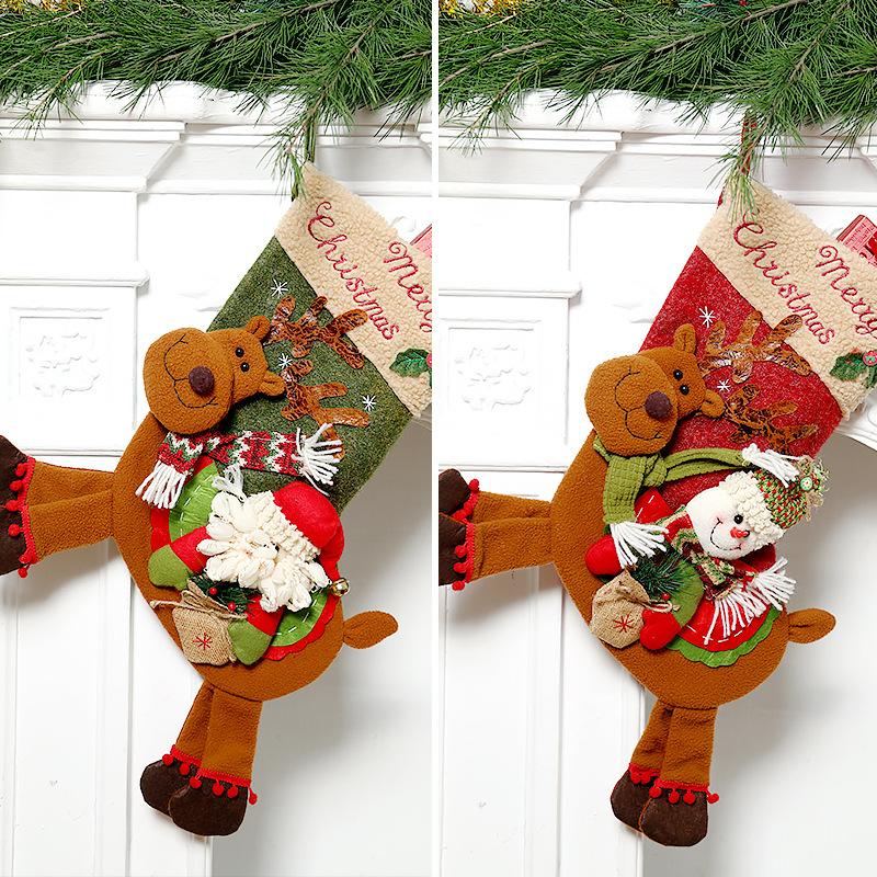 

2021 NewYear Christmas Stocking Noel Decorations Gifts Bag for Home Navidad Socks Xmas Tree Decoration Natal Decoration