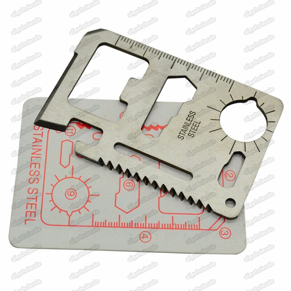 

Hunting Camping Survival Pocket Knife 11 In 1 Multi Tools Credit Card Knife Stainless Steel Outdoors Gear Survival Tools