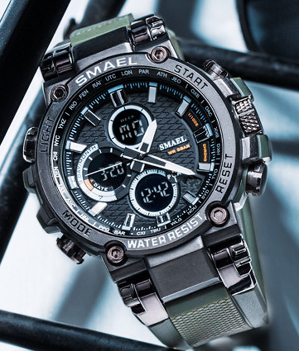 

New SMAEL 1803 Quartz Ditigal Luminous Unisex Watch Mens Student Multifunction Metal Case Gents Watches A09C1, A09a9