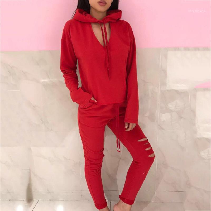 

Female Solid Color Jogging Running Sports Suit Women's Sets Autumn Winter Comfortable And Leisure Women Sport Tracksuit #31, Red