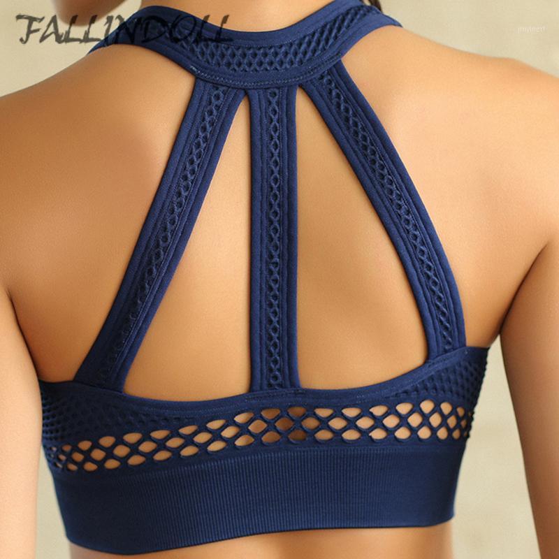 

FALLINDOLL Push Up Sports Bra Professional Absorb Sweat Fitness Bras For Women Running Yoga Vest Solid Breatherbale Tops Gym1, Black