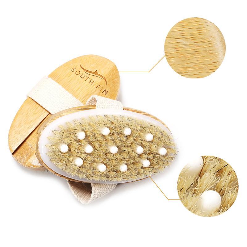 

Natural Bristle Body Massage Brush Wooden Oval Bath Brush Exfoliating Promote Blood Circulation Bath Brushes Wash Away Dead Skin