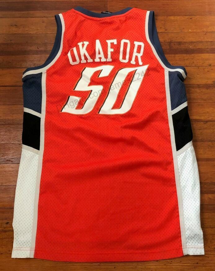 

Cheap Custom #50 Emeka Okafor Basketball Jersey Mens All Stitched White Any Size 2XS-3XL 4XL 5XL Name Or Number Top Quality, Red
