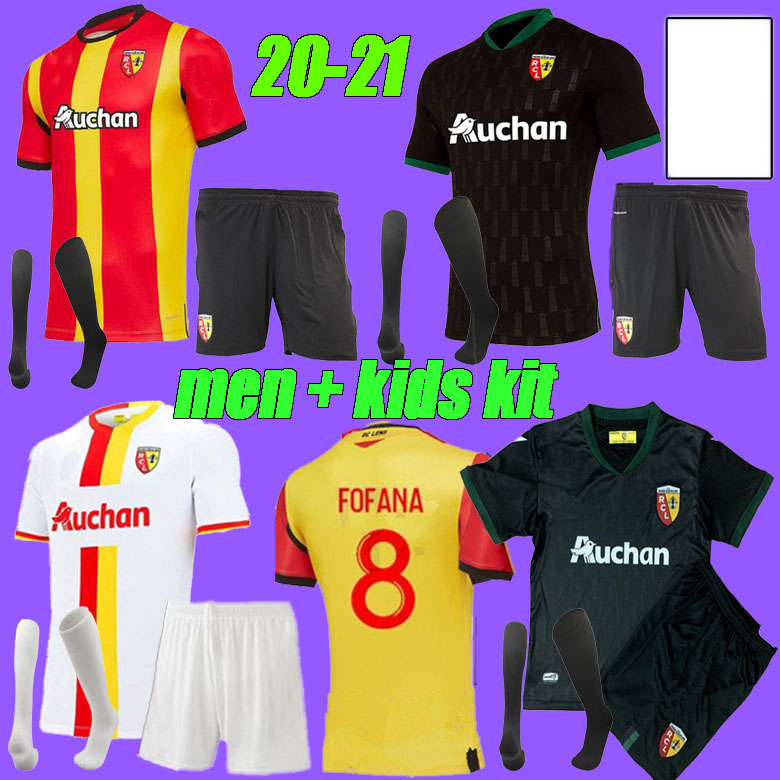 

new 20 21 RC Lens soccer jerseys FOFANA GANAGO 2020 2021 home away Kakuta Gradit Fortes Perez third football Shirt men +kids kit, Men shirts