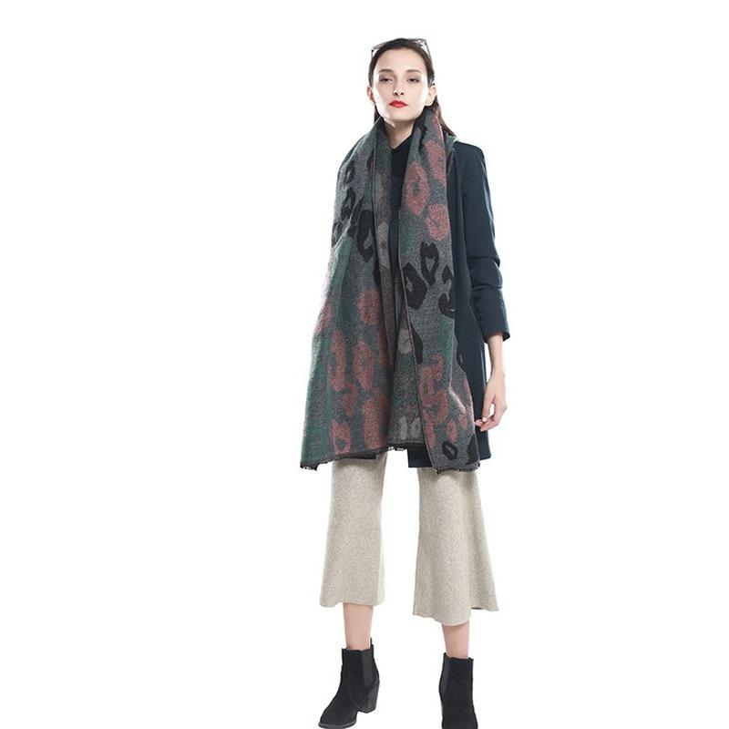 

Autumn and winter 2020 new color leopard print warm cloak versatile fashion decorative scarf dual purpose large shawl