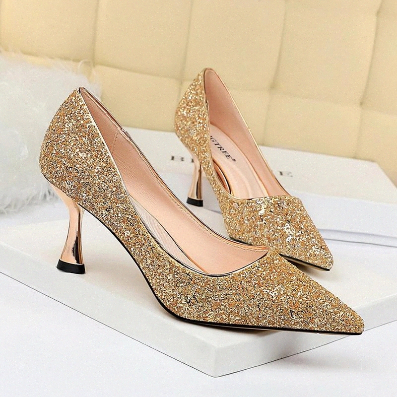 

Women Pumps 2020 New high heels Spring Autumn pointed sexy high heels female shoes Sandalias femeninas Female sandals muje #GB5B
