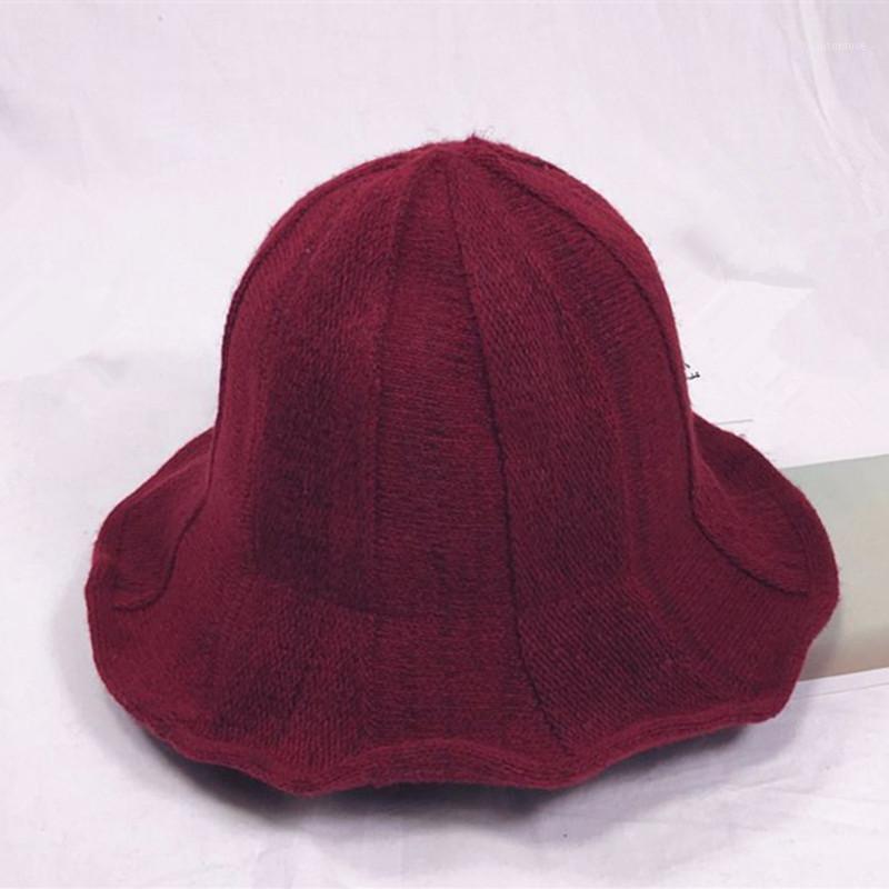 

Cute Female Autumn Wool Knitted Fisherman Hats Ladies Winter New Sunshade Students Literary Sun Hat Women Trendy Bucket Caps Hot1, Black