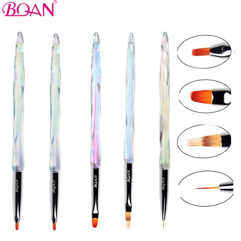 

BQAN 1 pcs Transparent Nail Brush Nail Art Brush Line Painting Brushes UV Gel Crystal Acrylic Liner Drawing Pen Manicure Tools