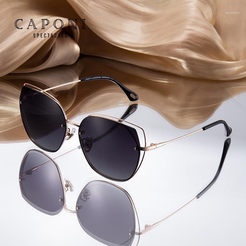 

CAPONI Hollow Frame Sunglasses Women 2020 New Oversized Luxury Sun Glasses Vintage Polarized Trendy Shades Women Eyewear 310171