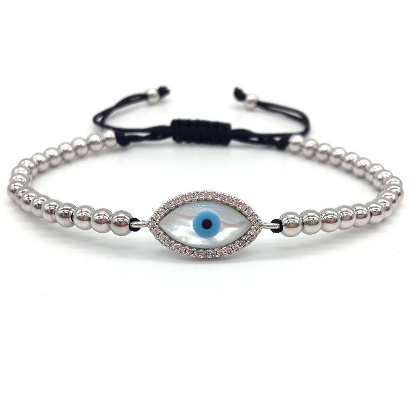 

Charm Bracelets 2021 Fashion Men Bracelet Braided Macrame Pave CZ Eye For Women Jewelry Christmas Gift