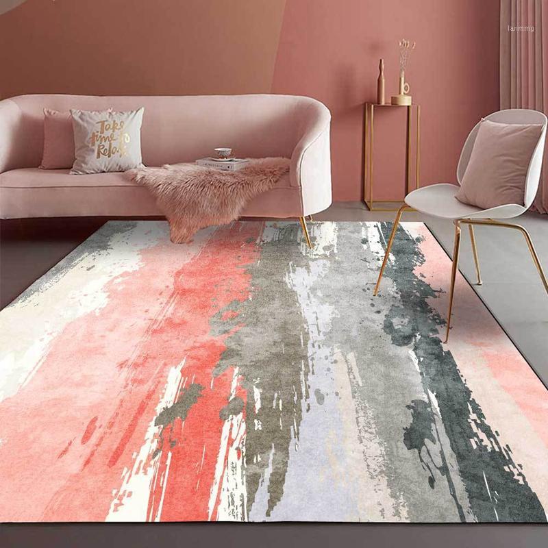 

Nordic Simple Living Room Area Rugs Abstract Water Ink Pink Gray Tapete Bedroom Kitchen Floor Mat Coffee Table Carpet and Rug1, Carpet1