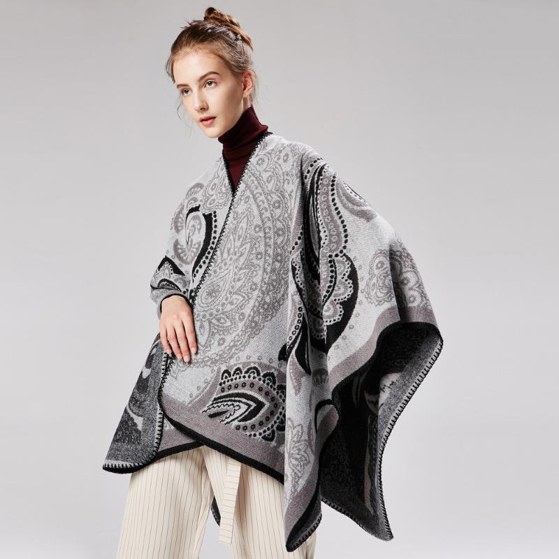 

Women Shawls And Wraps Soft Cape Winter New Artificial Cashmere Poncho Large Mujer Bufanda Chal Warm Stole Pallium