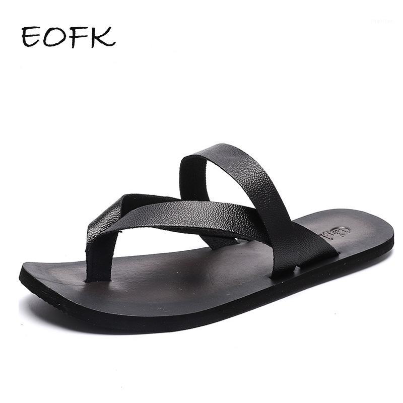 

EOFK Men's Flip Flops Slippers 2019 New Slippers Summer Solid Concise Fashion Beach Sandals Shoes For Men Big Size 471, Black
