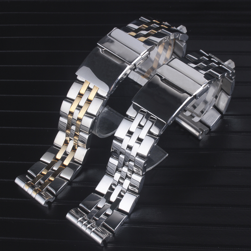

High Quality 20mm 22mm 24mm Solid Stainless Steel Watch Bracelet FIT Breit ling Watch Strap Bands AVENGER NAVITIMER SUPEROCEAN Strap